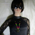 Eco-friendly Pendant Necklace Black Hot Pink and Apple Green - VP's Jewelry