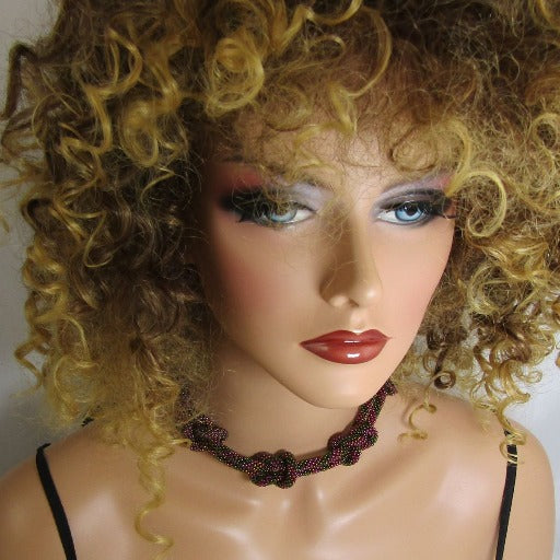 Elegant Necklace in Shades of Moroon Seed Beads - VP's Jewelry