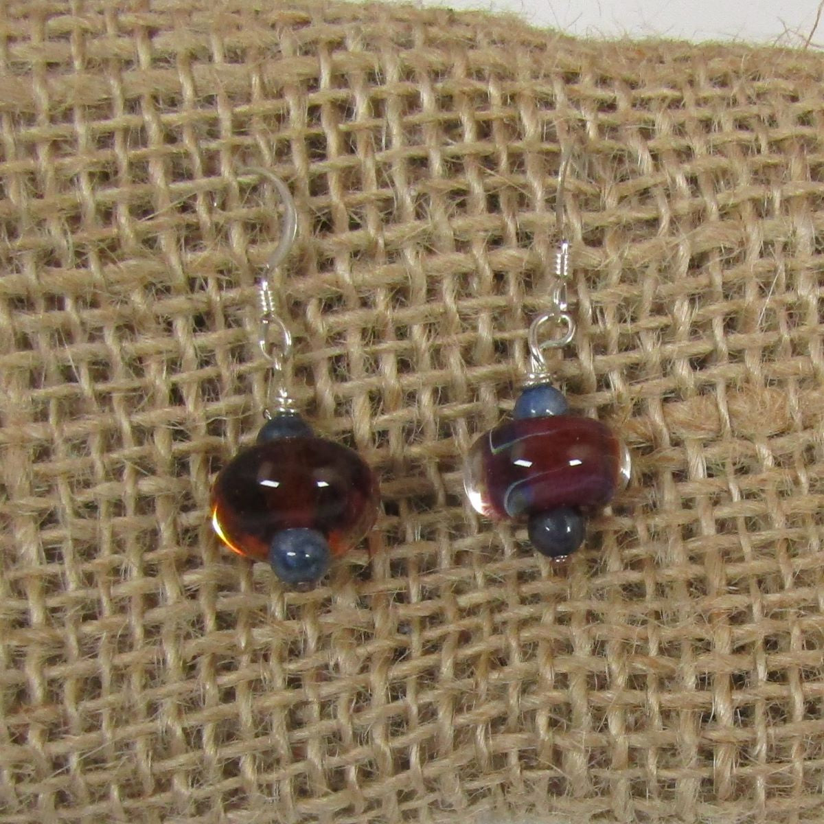 Maroon Handmade Artisan Drop Earrings - VP's Jewelry