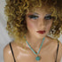 Aqua Beaded Necklace with Aqua Beaded Pendant - VP's Jewelry