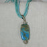 Exotic Aqua Lampwork Pendant on Aqua Seed Bead Necklace - VP's Jewelry