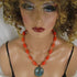 Big Turquoise Handmade Kazuri Pendant Necklace - VP's Jewelry