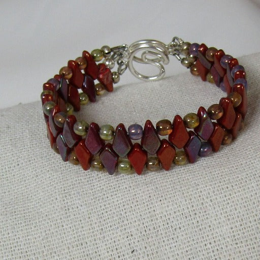 Rust Crystal Beaded Bracelet - VP's Jewelry