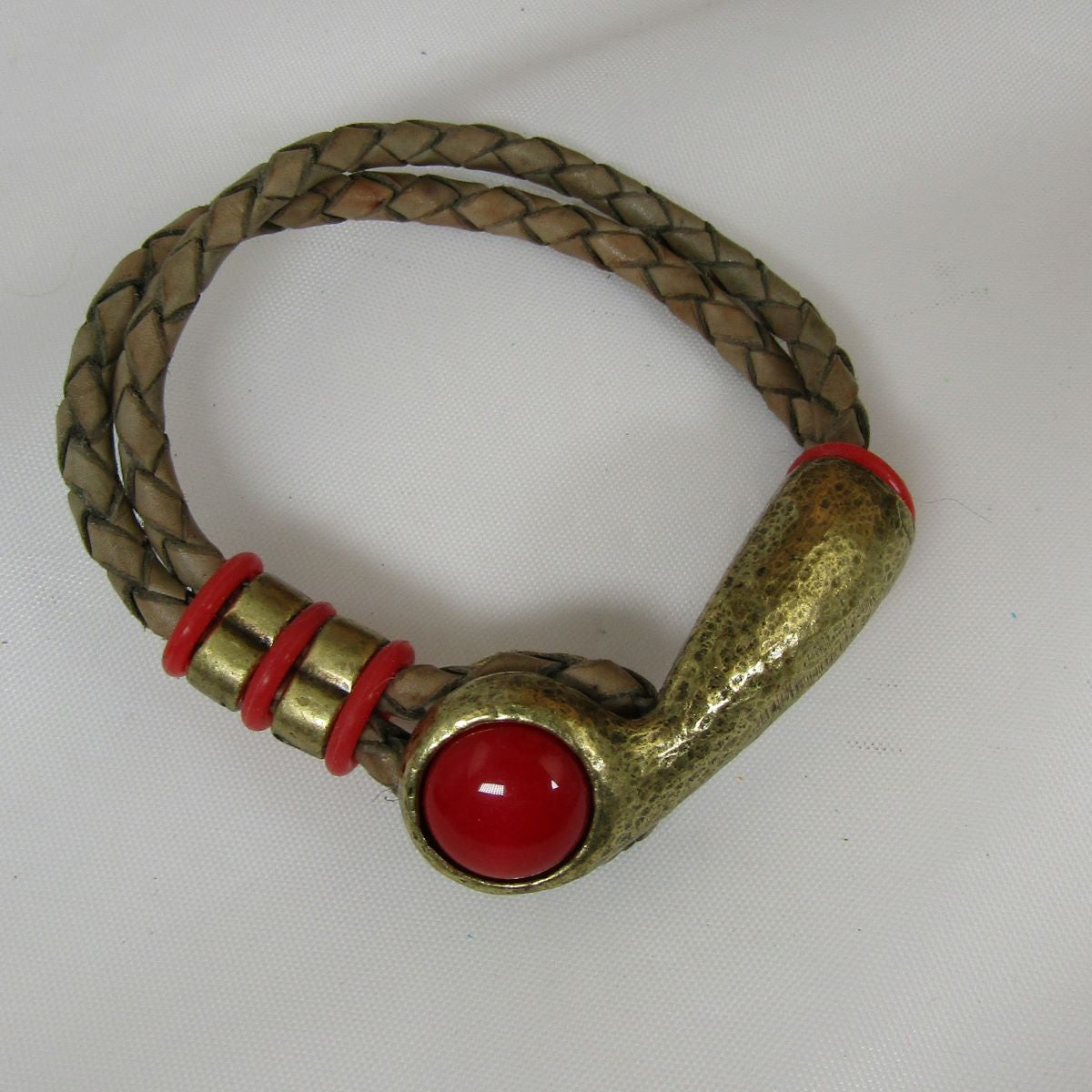 Brass Half Cuff & Leather Bracelets - VP's Jewelry