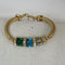 Handmade Gold Bangle Bracelet with Crystal Cubes - VP's Jewelry