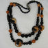 African Kazuri Necklace in Honey and Black Fair Trade Beads - VP's Jewelry 