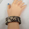Gun Metal Cuff Bracelet Leather Insert - VP's Jewelry