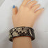 Gun Metal Cuff Bracelet Leather Insert - VP's Jewelry