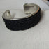 Gun Metal Cuff Bracelet Leather Insert - VP's Jewelry