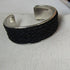 Gun Metal Cuff Bracelet Leather Insert - VP's Jewelry