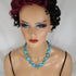 Classic Diamond & Square Turquoise Necklace - VP's Jewelry