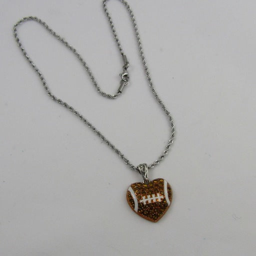 I Love Football Charm Pendant Necklace - VP's Jewelry