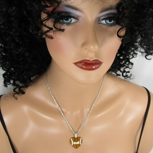 I Love Football Charm Pendant Necklace - VP's Jewelry