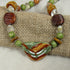 Handmade Chunky Kazuri Necklace Green & Brown Kazuri Beads - VP's Jewelry