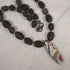 Dark Smokey Sea Glass Pendant Necklace - VP's Jewelry