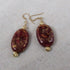 Kazuri Earring in Maroon and Gold - VP's Jewelry