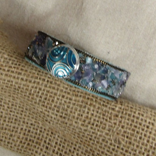 Turquoise & Crystal Fashion Leather Bracelet - VP's Jewelry