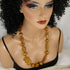 Kazuri Necklace in Honey and Gold Elephant Fair Trade - VP's Jewelry  