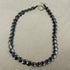 Black Gemstone Overlapping Coin Necklace Hematite