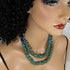 Blue Green Jasper Gemstone Multi-strand Necklace