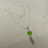 Olive Green Sea Glass & Silver Mesh Pendant Necklace - VP's Jewelry