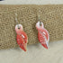 Pink & White Ceramic Earrings Handcrafted Jewelry - VP's Jewelry