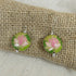 Handmade Pink & Green Lotus Blossom Flower Earrings - VP's Jewelry