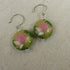 Handmade Pink & Green Lotus Blossom Flower Earrings - VP's Jewelry