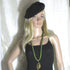 Green Wooden Beaded Necklace Bracelet & Gold Leaf Earrings - VP's Jewelry