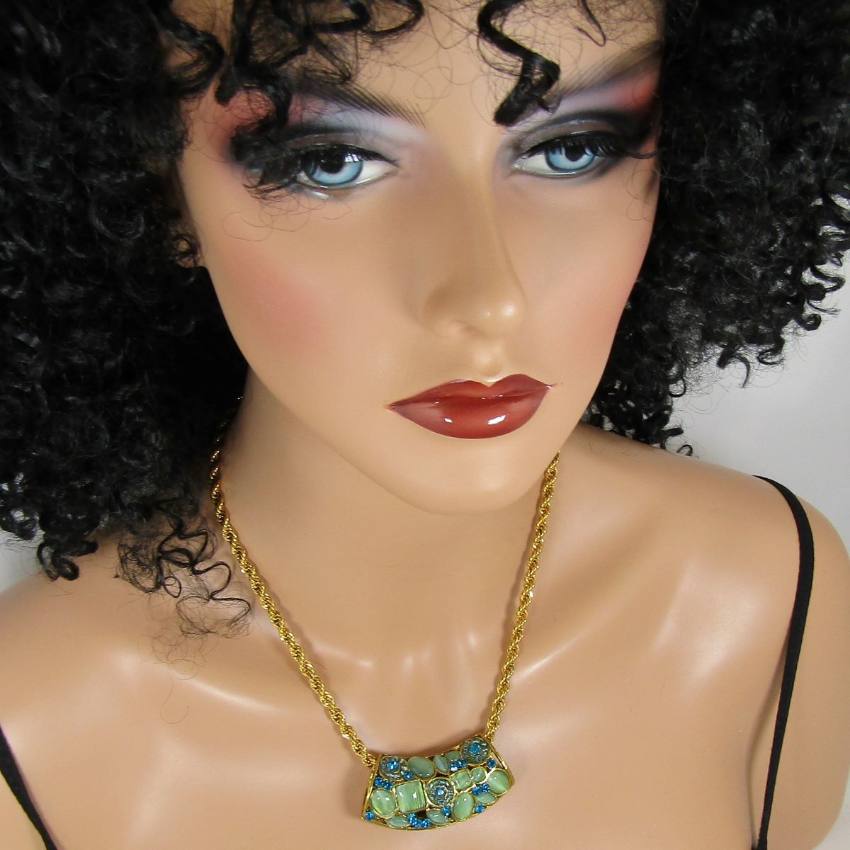Crystal & Gold Barrel Pendant Necklace - VP's Jewelry