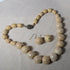 Beige Kazuri Necklace & Earrings African Inspired Handmade - VP's Jewelry  