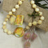 Yellow Gemstone & Handmade Artisan Bead Necklace & Earrings - VP's Jewelry  