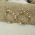 Matte Metallic Hoop Beaded Earrings Gold Tones - VP's Jewelry
