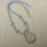 Light Blue & White Flower Handmade Artisan Pendant Necklace - VP's Jewelry