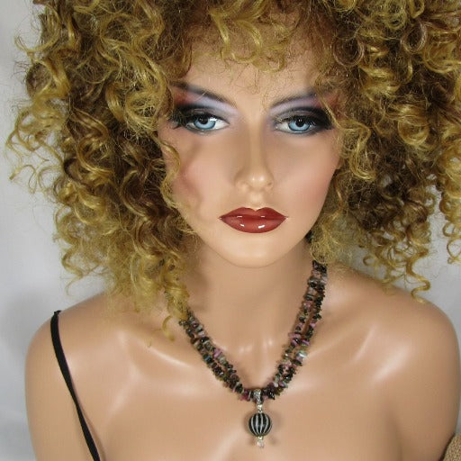 Double Strand Gemstone Pendant Necklace - VP's Jewelry