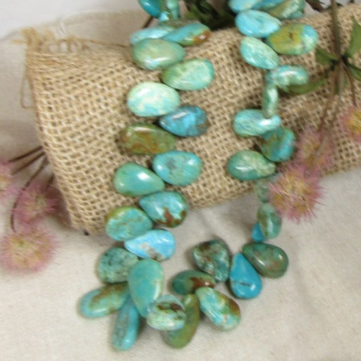 Handmade Turquoise Teardrop Necklace Chunky - VP's Jewelry