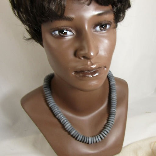 Dark Blue Grey Men's Beaded Necklace - VP's Jewelry  