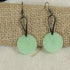 Seafoam Green Sea Glass Drop Earrings Gunmetal - VP's Jewelry