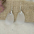 Frosted Clear Sea Glass Drop  Earrings