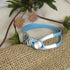 Men's Light Blue Awareness Leather Cord Bracelet Wishbone Design - VP's Jewelry