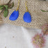 Blue Sea Glass Earrings Gold Ear Wires - VP's Jewelry