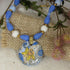 Handmade Blue & Yellow Artisan Pendant Necklace Golem - VP's Jewelry