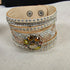 Sparkly Wide Leather Cuff Bracelet - VP's Jewelry