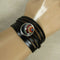 Unisex Black Leather Cuff Bracelet Boho Style - VP's Jewelry