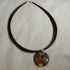 Brown Multi-strand Necklace with Shades of Autumn Handmade Pendant