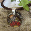 Brown Multi-strand Necklace with Shades of Autumn Handmade Pendant - VP's Jewelry