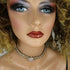 Beige Leather Ribbon Choker & Bracelet & Earrings Designer Set - VP's Jewelry