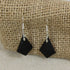 Black Sea Glass Triangle Drop Earrings