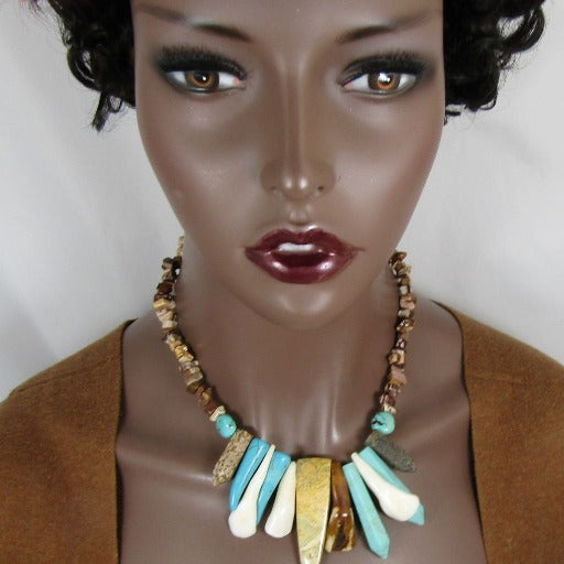 Unique Statement Necklace Rustic Look - VP's Jewelry