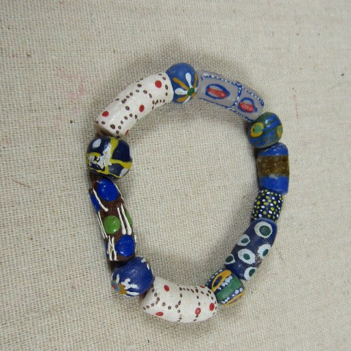 Stretch Bracelet in Multi-colored African Beads - VP's Jewelry